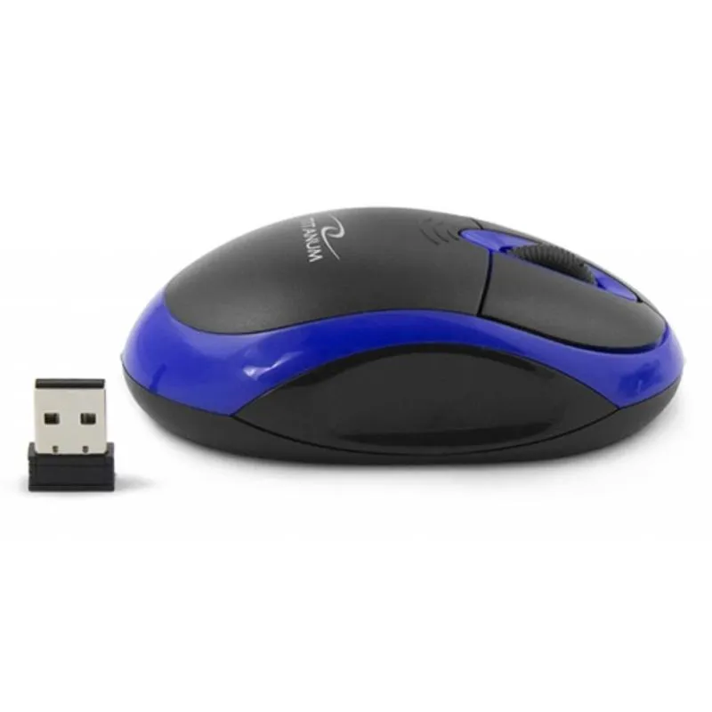 Мишка бездротова Esperanza Titanum TM116B Black-Blue USB - мініатюра 2