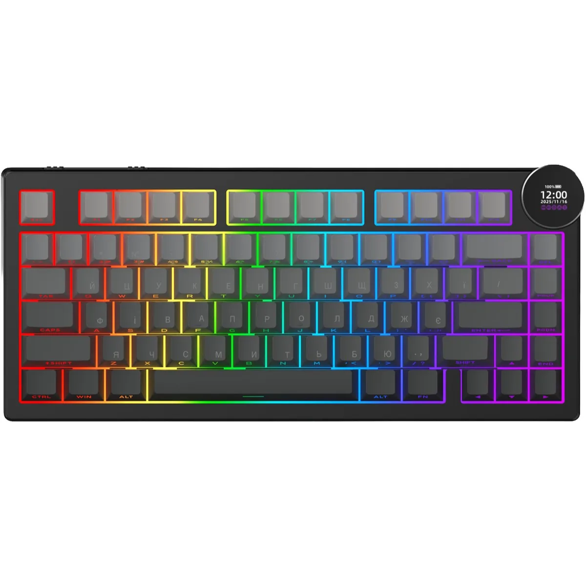 Клавіатура бездротова Ajazz AK820 V2 White Peach Switch Black/Gray (AK820-V2-WP-S-BG) - зображення 1