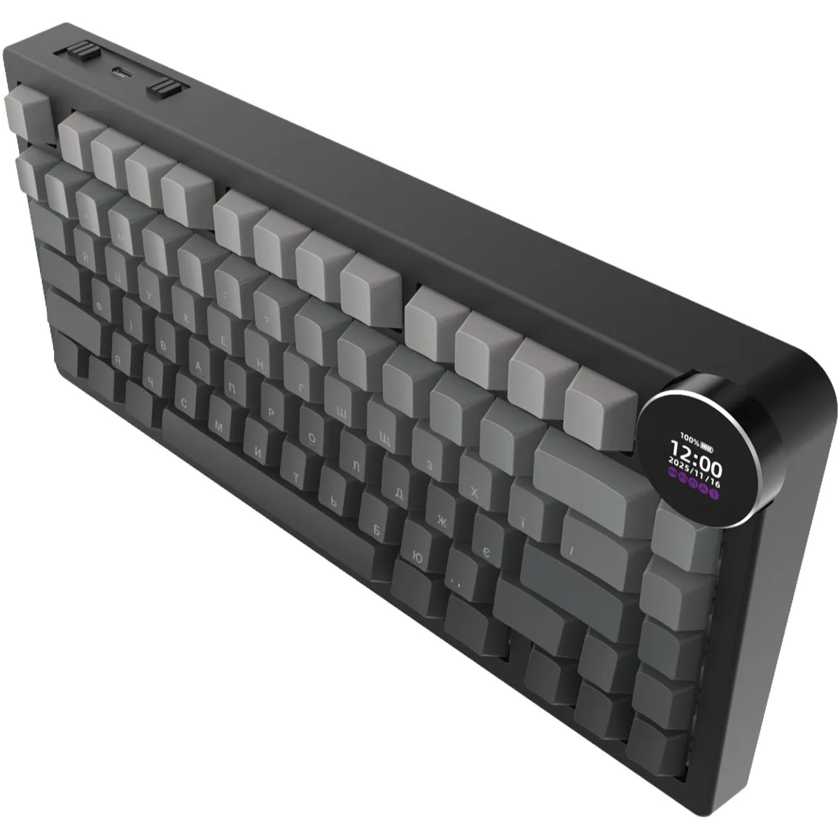 Клавіатура бездротова Ajazz AK820 V2 White Peach Switch Black/Gray (AK820-V2-WP-S-BG) - мініатюра 3