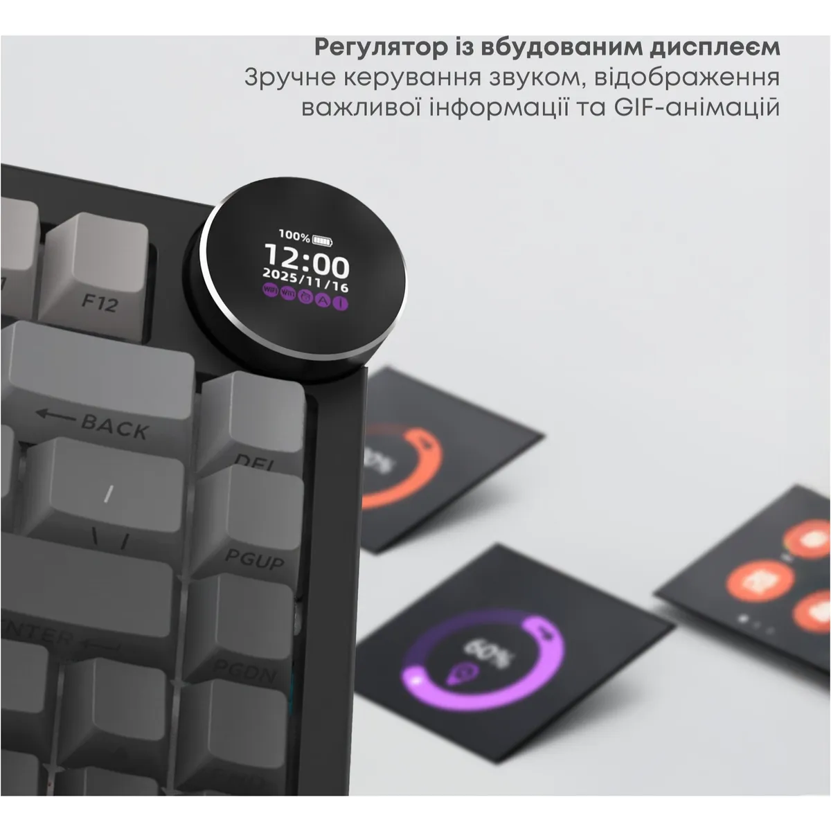 Клавіатура бездротова Ajazz AK820 V2 White Peach Switch Black/Gray (AK820-V2-WP-S-BG) - мініатюра 5
