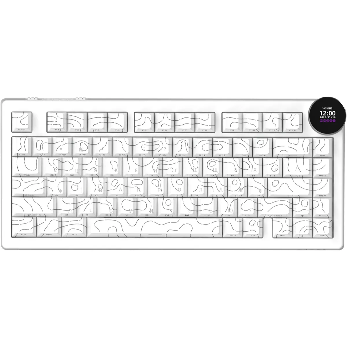 Клавіатура бездротова Ajazz AK820 V2 White Peach Switch White (AK820-V2-WP-S-W) - мініатюра 2