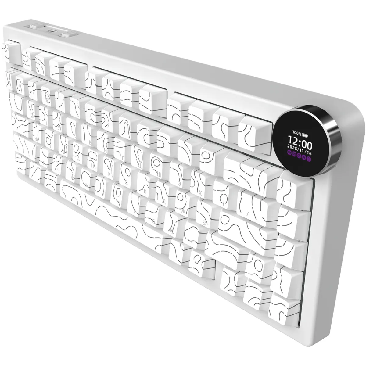 Клавіатура бездротова Ajazz AK820 V2 White Peach Switch White (AK820-V2-WP-S-W) - мініатюра 3