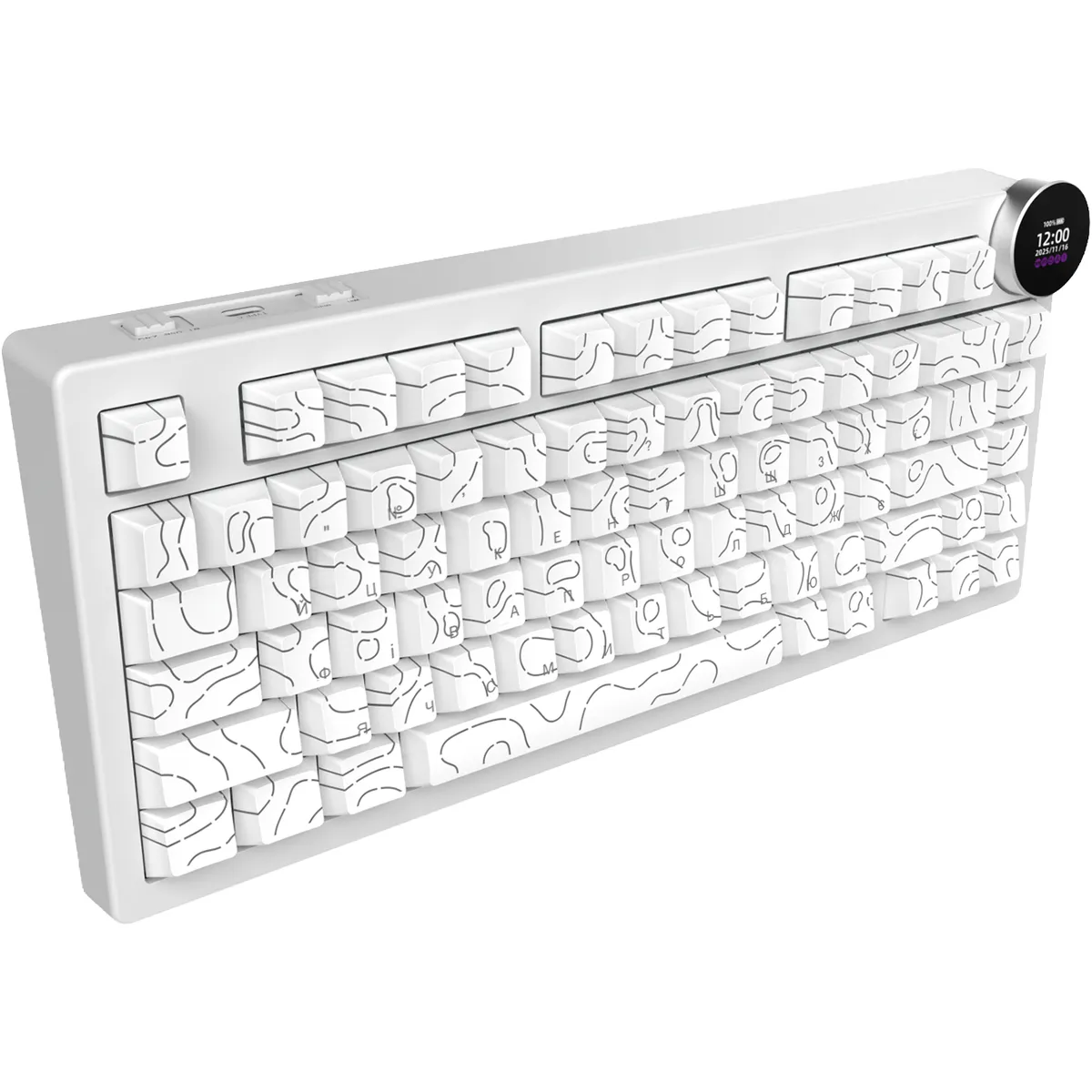 Клавіатура бездротова Ajazz AK820 V2 White Peach Switch White (AK820-V2-WP-S-W) - мініатюра 4