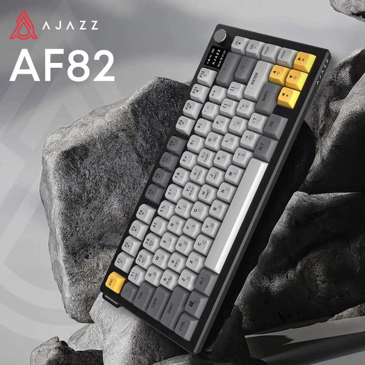 Клавіатура бездротова Ajazz AF82 Black/Gray/Yellow (AF82-BGY) - мініатюра 5
