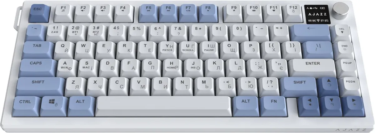 Клавіатура бездротова Ajazz AF82 Blue/White (AF82-BW) - мініатюра 3
