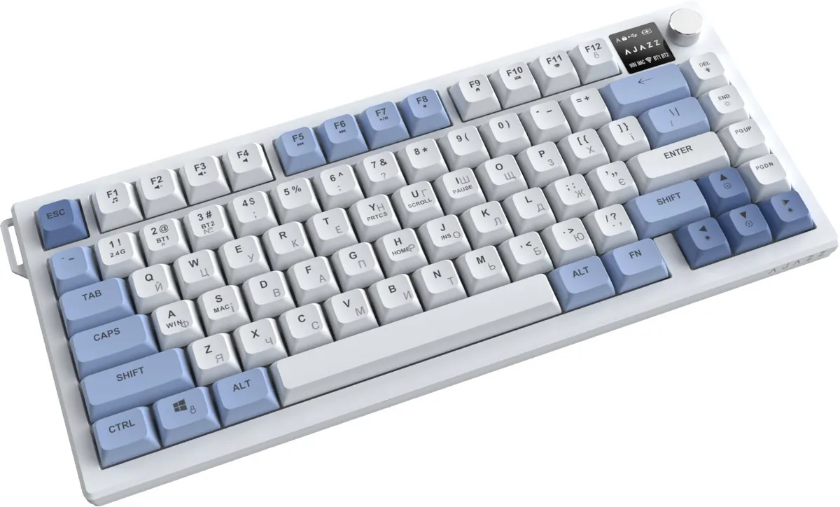 Клавіатура бездротова Ajazz AF82 Blue/White (AF82-BW) - мініатюра 4