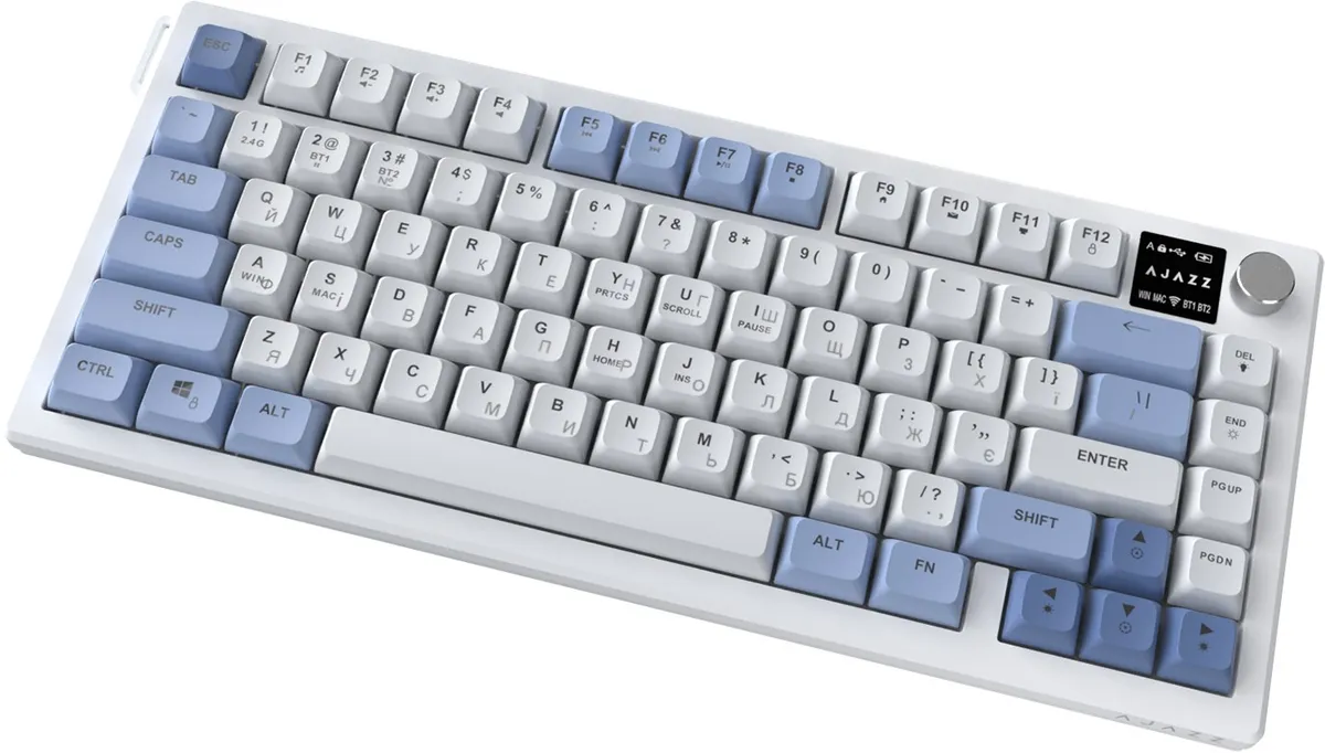 Клавіатура бездротова Ajazz AF82 Blue/White (AF82-BW) - мініатюра 5