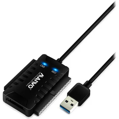 Адаптер Maiwo USB 3.0 to 2.5/3.5'' IDE/SATA HDD/SSD, 5.25'' CD-R, PA 2V/2A (K132U3IS) - зображення 1