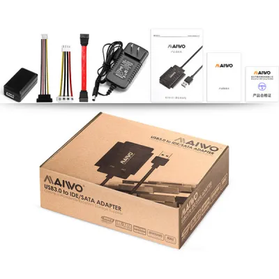 Адаптер Maiwo USB 3.0 to 2.5/3.5'' IDE/SATA HDD/SSD, 5.25'' CD-R, PA 2V/2A (K132U3IS) - мініатюра 4