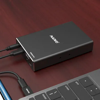Кишеня зовнішня Maiwo 2*HDD 2.5" SATA/SSD up to 9.5mm USB3.1 GEN2 Type-C, RAID 0,1 (K25272C) - мініатюра 4