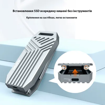 Кишеня зовнішня Maiwo M.2 SSD NVMe 2280 ч-з USB4.0 Type-C 40Gbps (K1695) - мініатюра 5