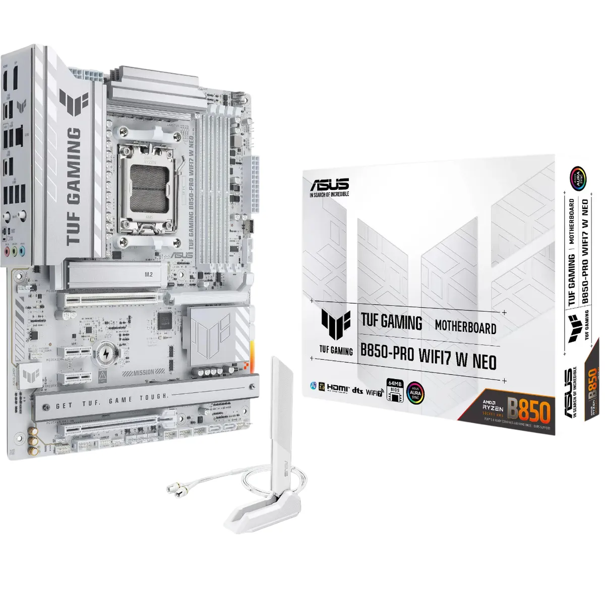 Материнська плата Asus TUF Gaming B850-Pro WiFi7 White Neo Socket AM5 - зображення 1