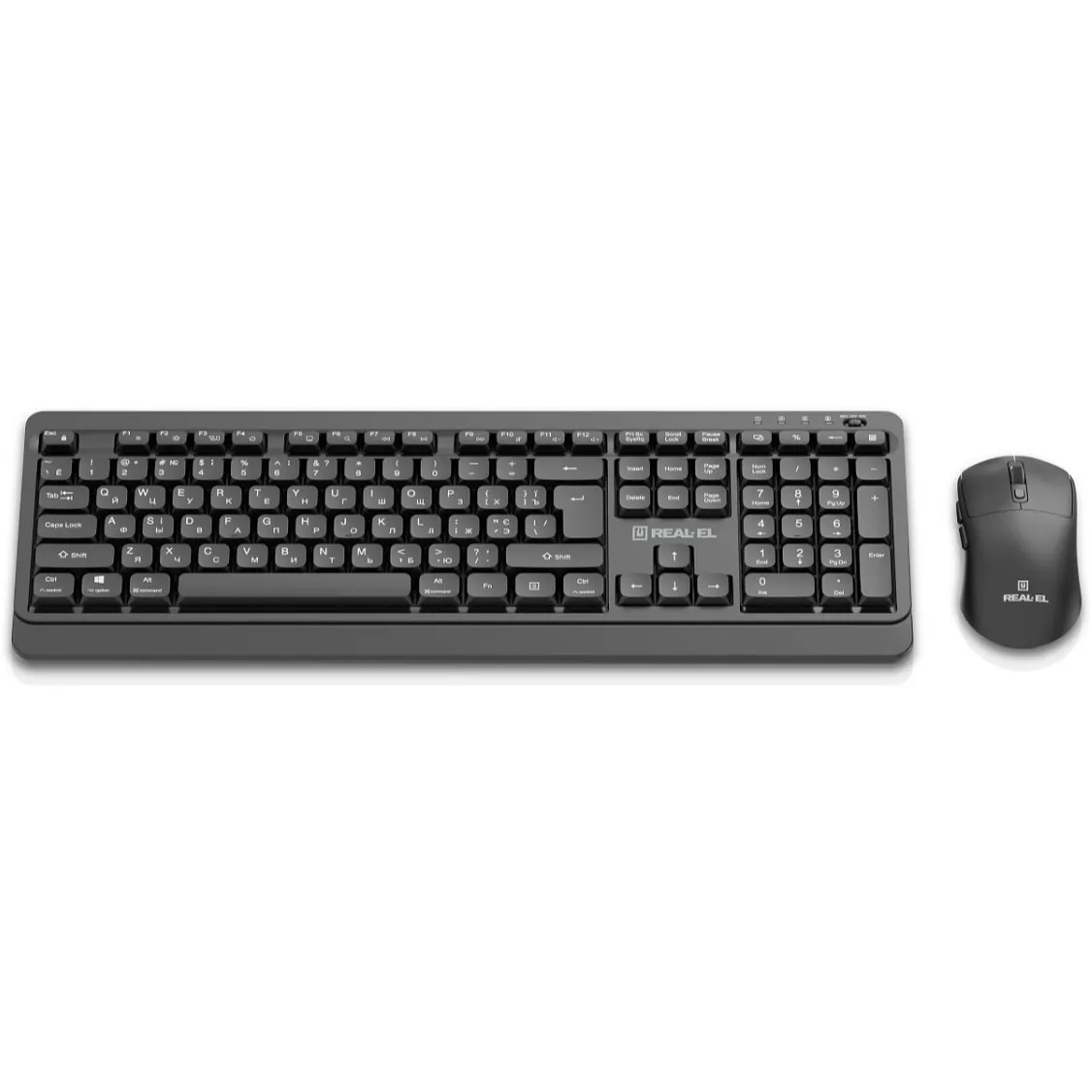 Комплект (клавіатура, миша) бездротовий REAL-EL Kit-555W Black - мініатюра 9