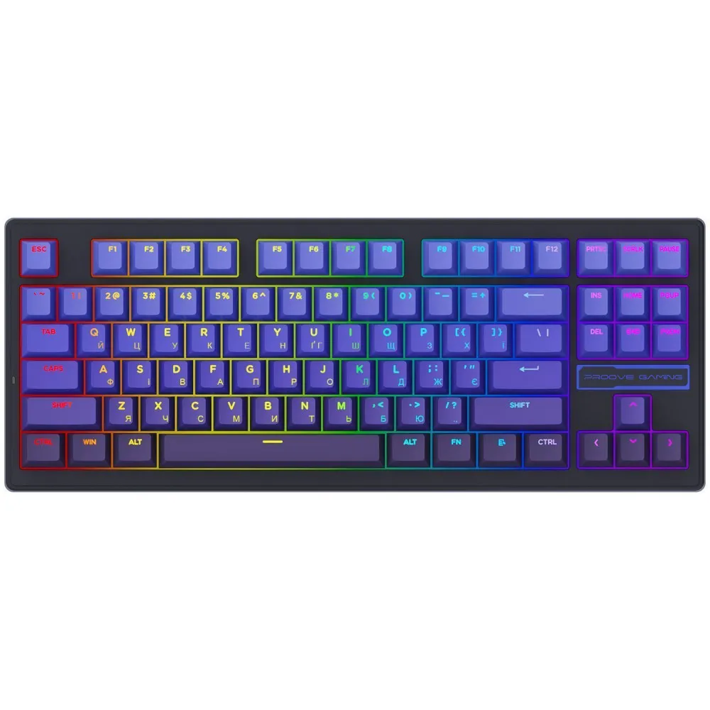Бездротова клавіатура Proove Gaming Rampage (Ukraine Layout) (gradient purple/black) - зображення 1