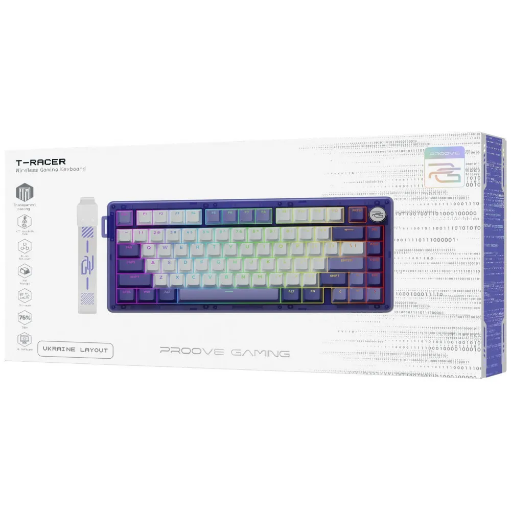 Бездротова клавіатура Proove Gaming T-Racer (Ukraine Layout) (purple/black) - мініатюра 3