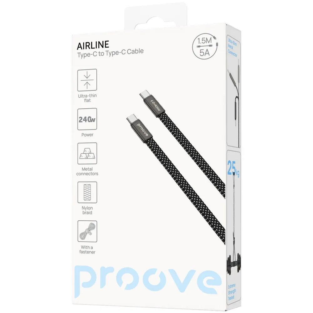 Кабель Proove AirLine Type-C to Type-C 240W (1.5m) (black) - мініатюра 2