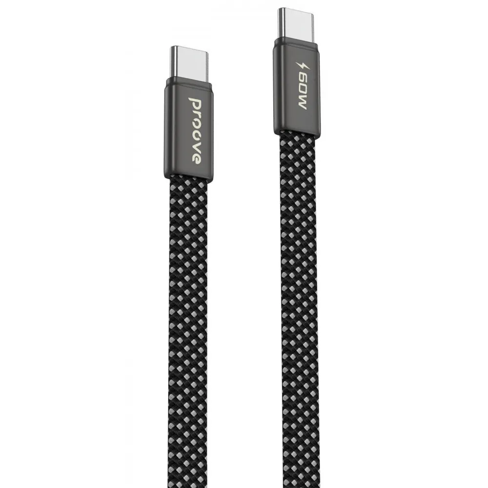Кабель Proove AirLine Type-C to Type-C 60W (1m) (black) - зображення 1