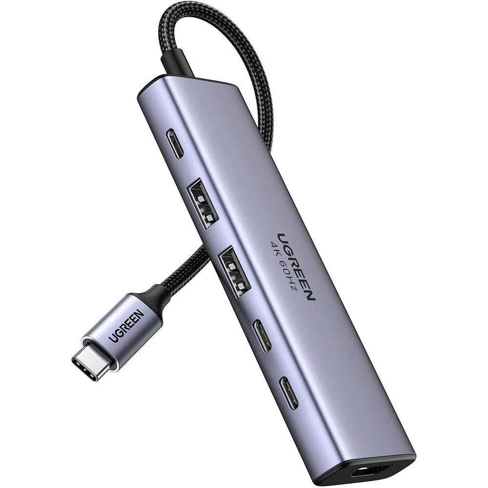 USB-хаб Ugreen CM511 USB 3.2 Type-C - 2xUSB 3.0, HDMI, 2xUSB Type-C PD (35999) - зображення 1