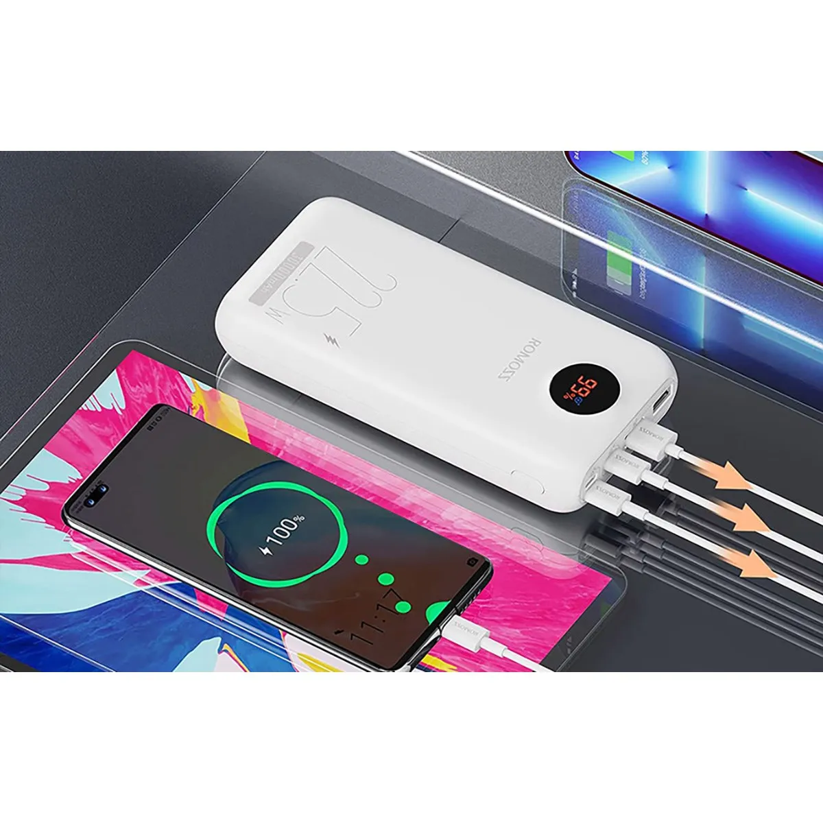 Універсальна мобільна батарея Romoss PSW30 30000mAh 22.5W White (PSW30-152-1111H) - мініатюра 5