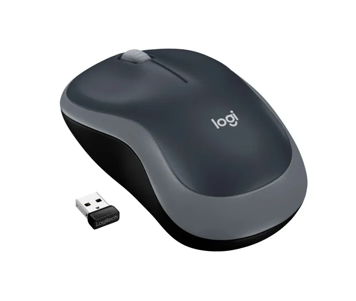 Миша Logitech M185, Grey/Black, USB, бездротова, оптична, 1000 dpi, 3 кнопки, 1xAA (910-002235) - зображення 1