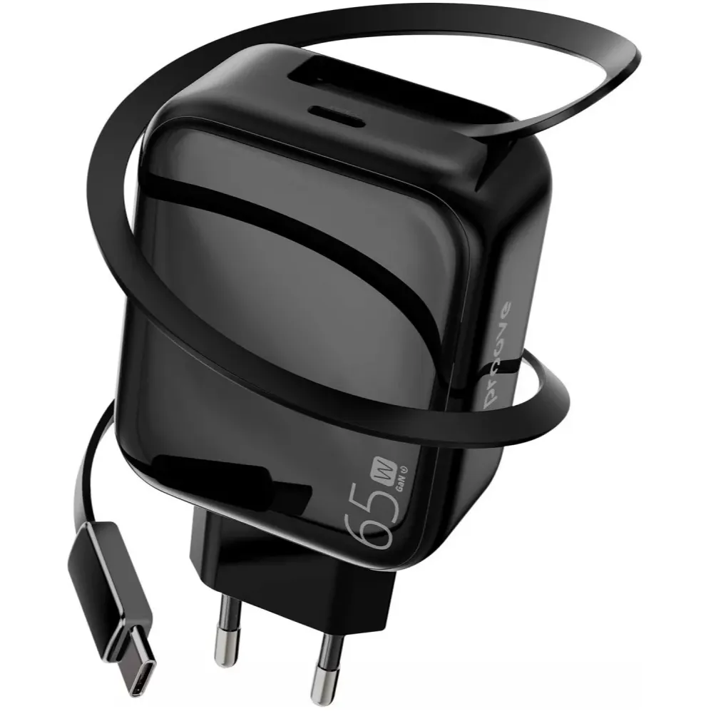 Мережевий зарядний пристрій Proove Fixtape GaN (1USB-C, вбудований кабель USB-C) 65W Black (WCFP65010201) - мініатюра 3