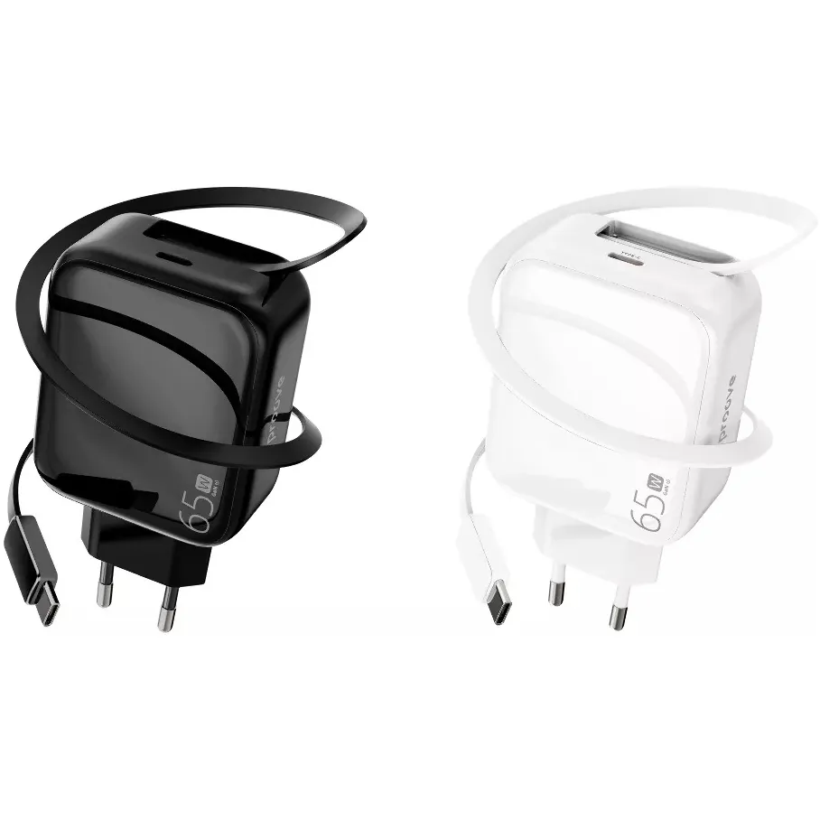 Мережевий зарядний пристрій Proove Fixtape GaN (1USB-C, вбудований кабель USB-C) 65W Black (WCFP65010201) - мініатюра 4