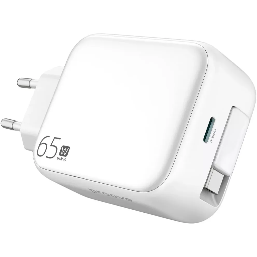 Мережевий зарядний пристрій Proove Fixtape GaN (1USB-C, вбудований кабель USB-C) 65W White (WCFP65010202) - мініатюра 2