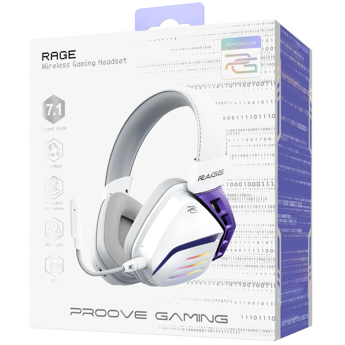Bluetooth-гарнітура Proove Gaming Rage (APP) White/Purple (WHRG00020002) - мініатюра 10