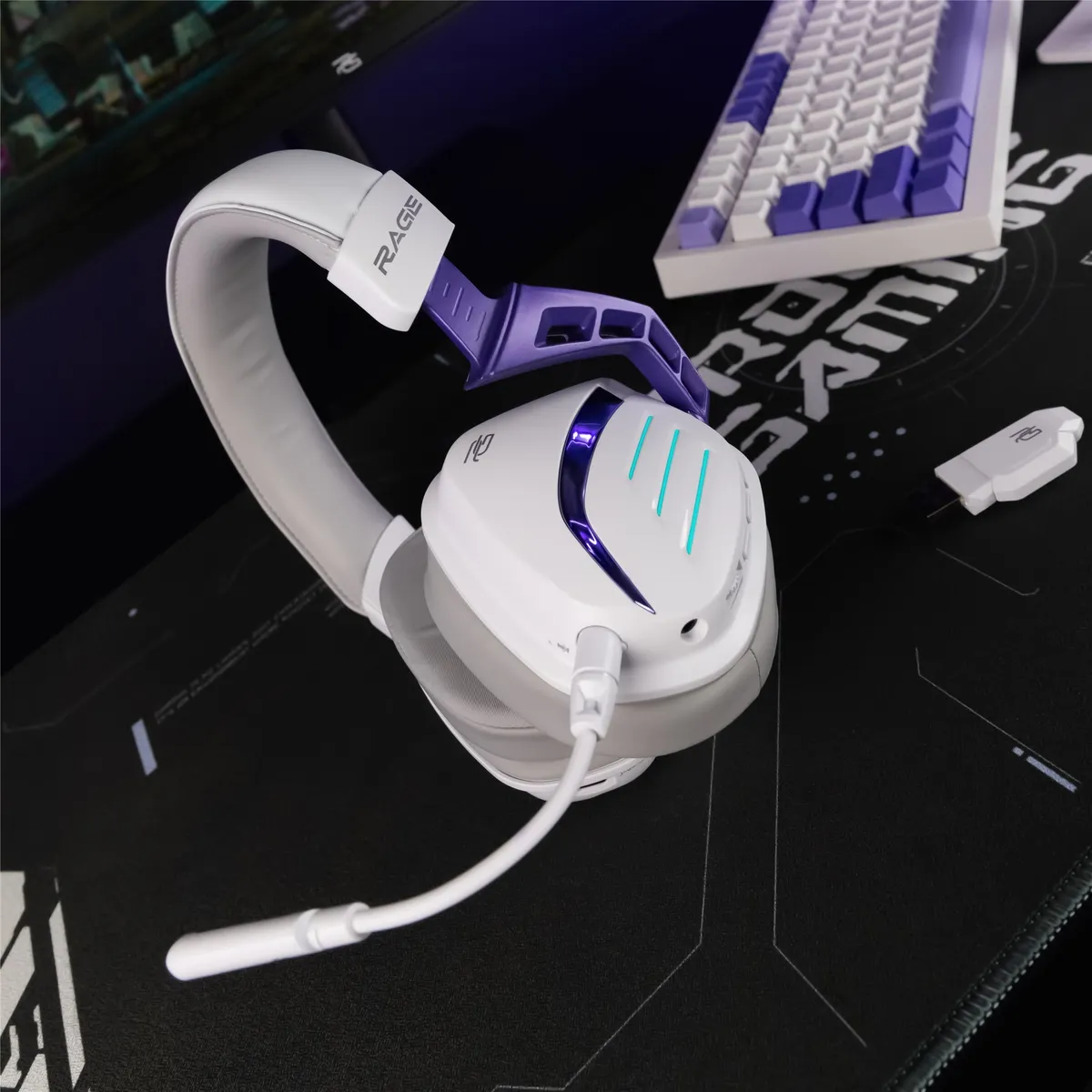 Bluetooth-гарнітура Proove Gaming Rage (APP) White/Purple (WHRG00020002) - мініатюра 7