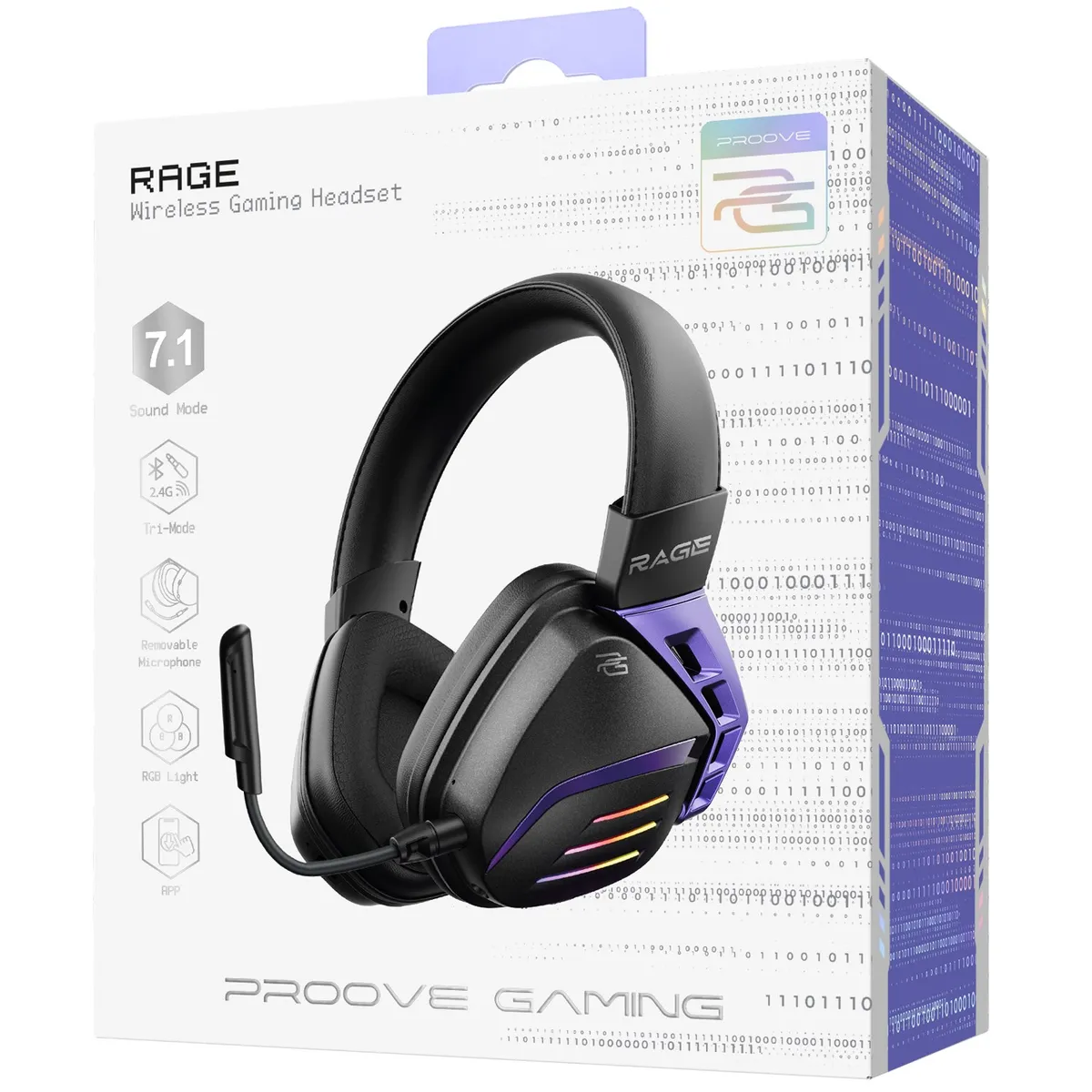 Bluetooth-гарнітура Proove Gaming Rage (APP) Black/Purple (WHRG00020001) - мініатюра 11
