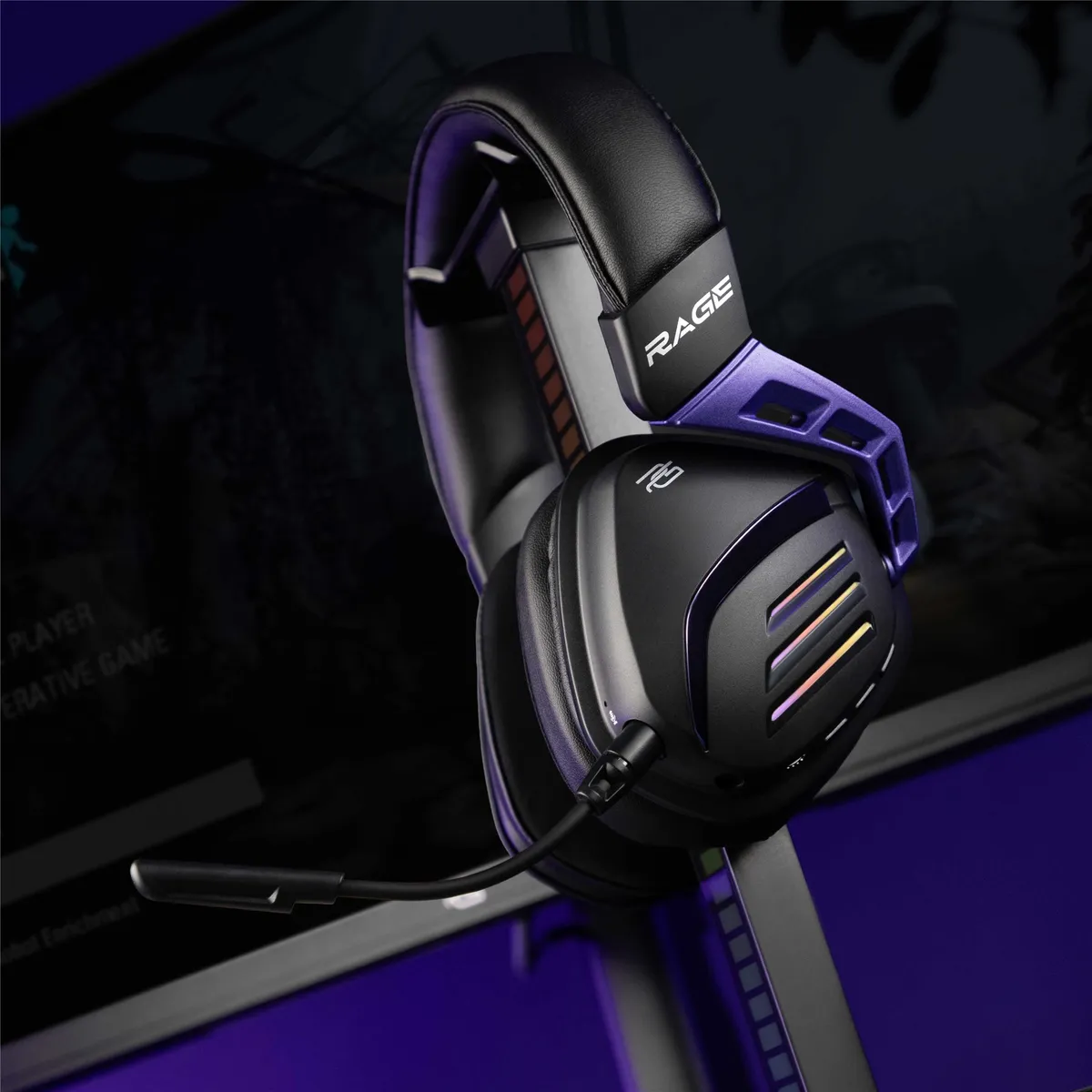 Bluetooth-гарнітура Proove Gaming Rage (APP) Black/Purple (WHRG00020001) - мініатюра 8