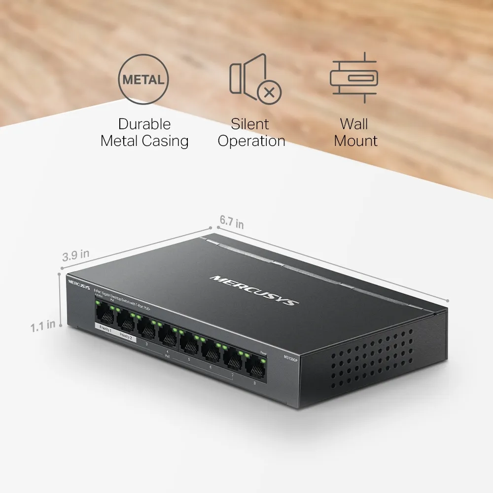 Комутатор Mercusys MS108GP - мініатюра 10