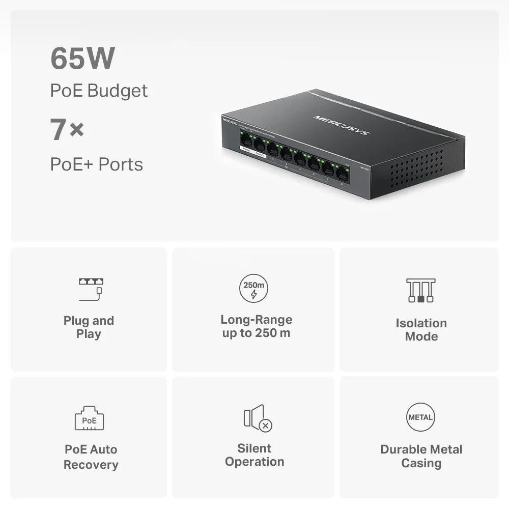 Комутатор Mercusys MS108GP - мініатюра 4