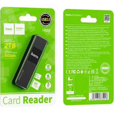 Кардрідер Hoco HB20 Black (HB20U3) - мініатюра 4