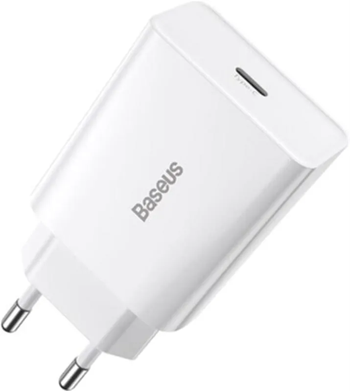 Мережевий зарядний пристрій Baseus (1USB-C 3A) 20W White (CCFS-SN02) - зображення 1