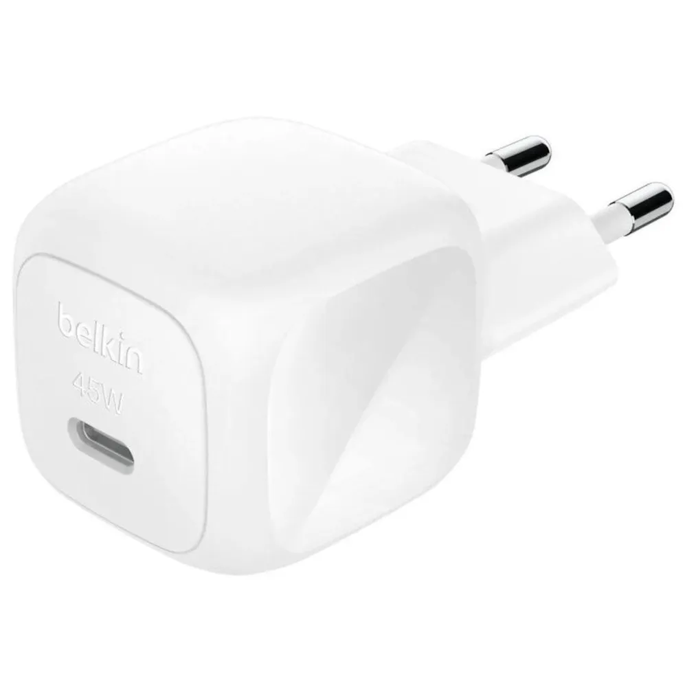 Мережевий зарядний пристрій Belkin BoostCharge Compact USB-C Wall Charger 45W White (WCA013KQWH) - зображення 1