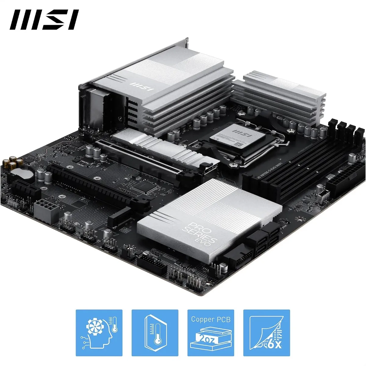 Материнська плата MSI PRO X870E-S EVO WIFI Socket AM5 - мініатюра 3
