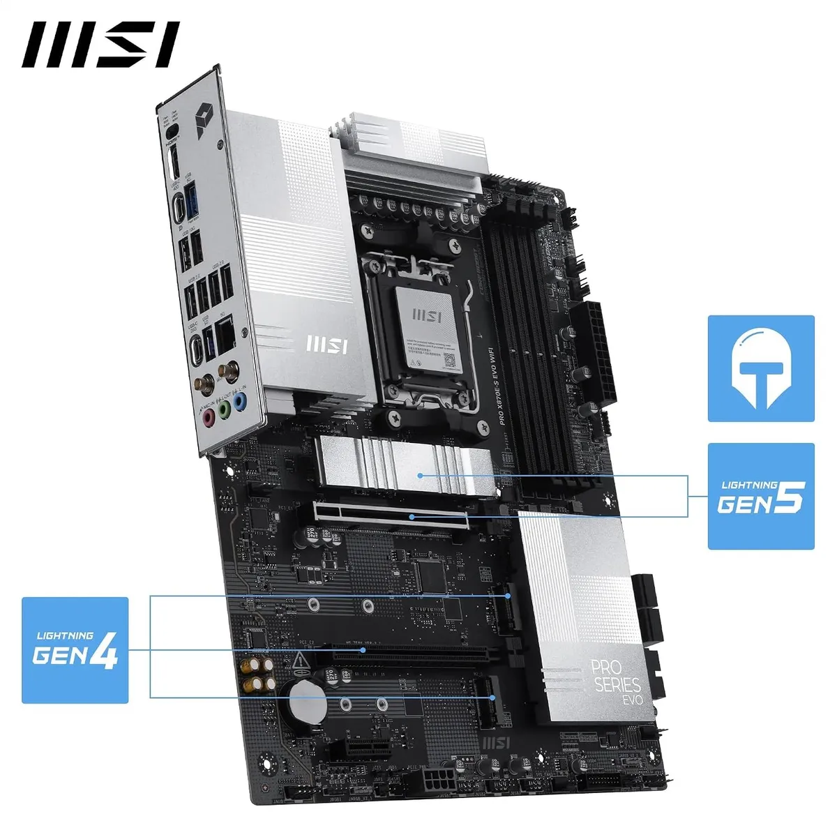 Материнська плата MSI PRO X870E-S EVO WIFI Socket AM5 - мініатюра 4