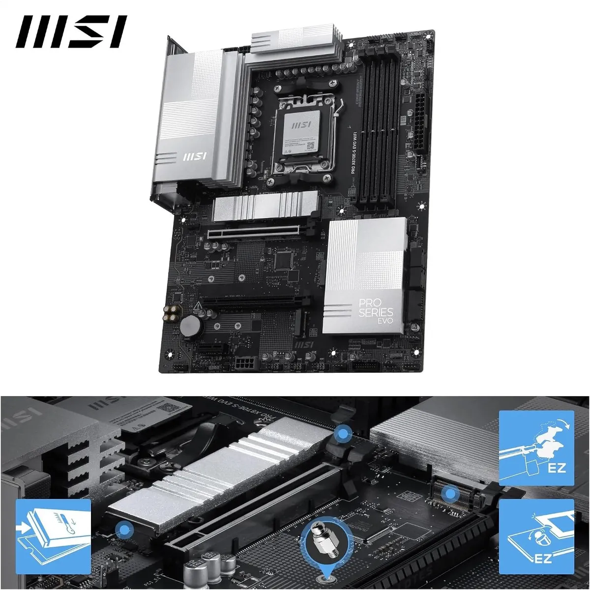 Материнська плата MSI PRO X870E-S EVO WIFI Socket AM5 - мініатюра 5