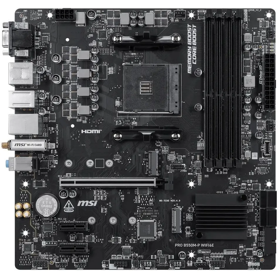 Материнська плата MSI Pro B550M-P WiFi6E Socket AM4 - мініатюра 2