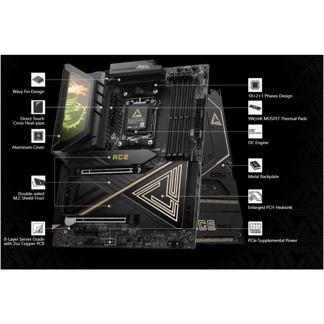Материнська плата MSI MEG X870E Ace Max Socket AM5 - мініатюра 13
