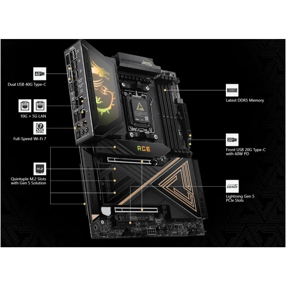 Материнська плата MSI MEG X870E Ace Max Socket AM5 - мініатюра 14