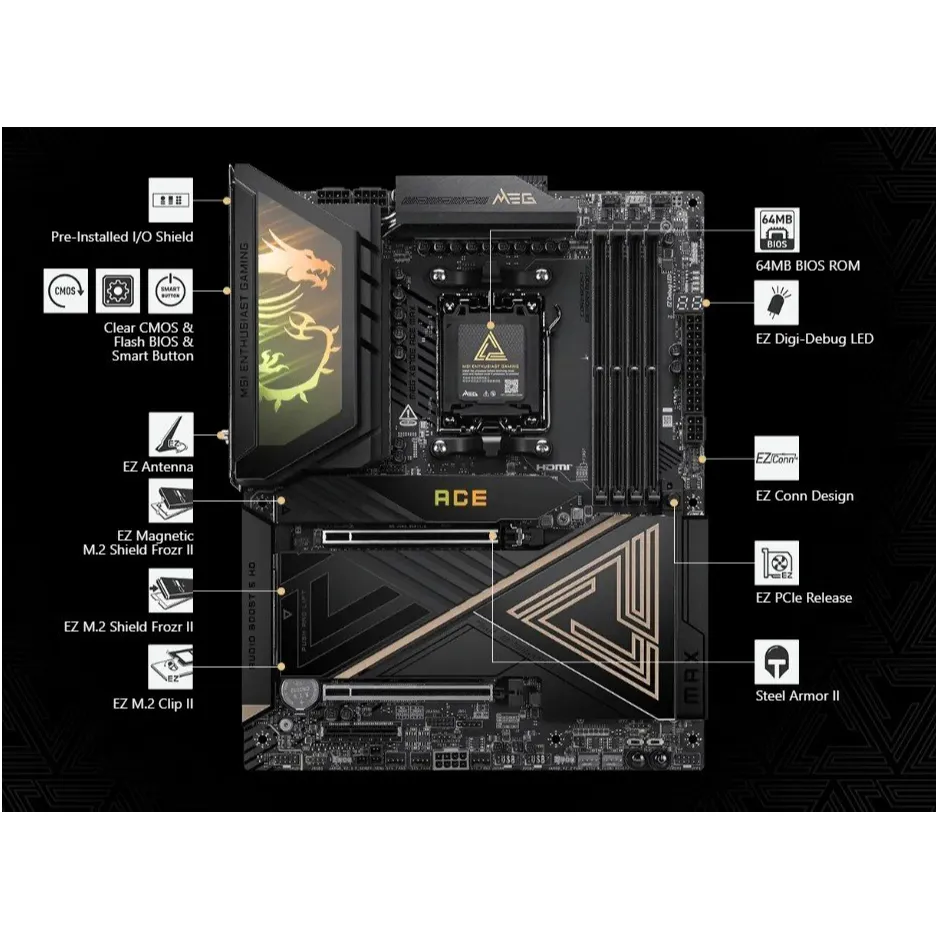 Материнська плата MSI MEG X870E Ace Max Socket AM5 - мініатюра 15
