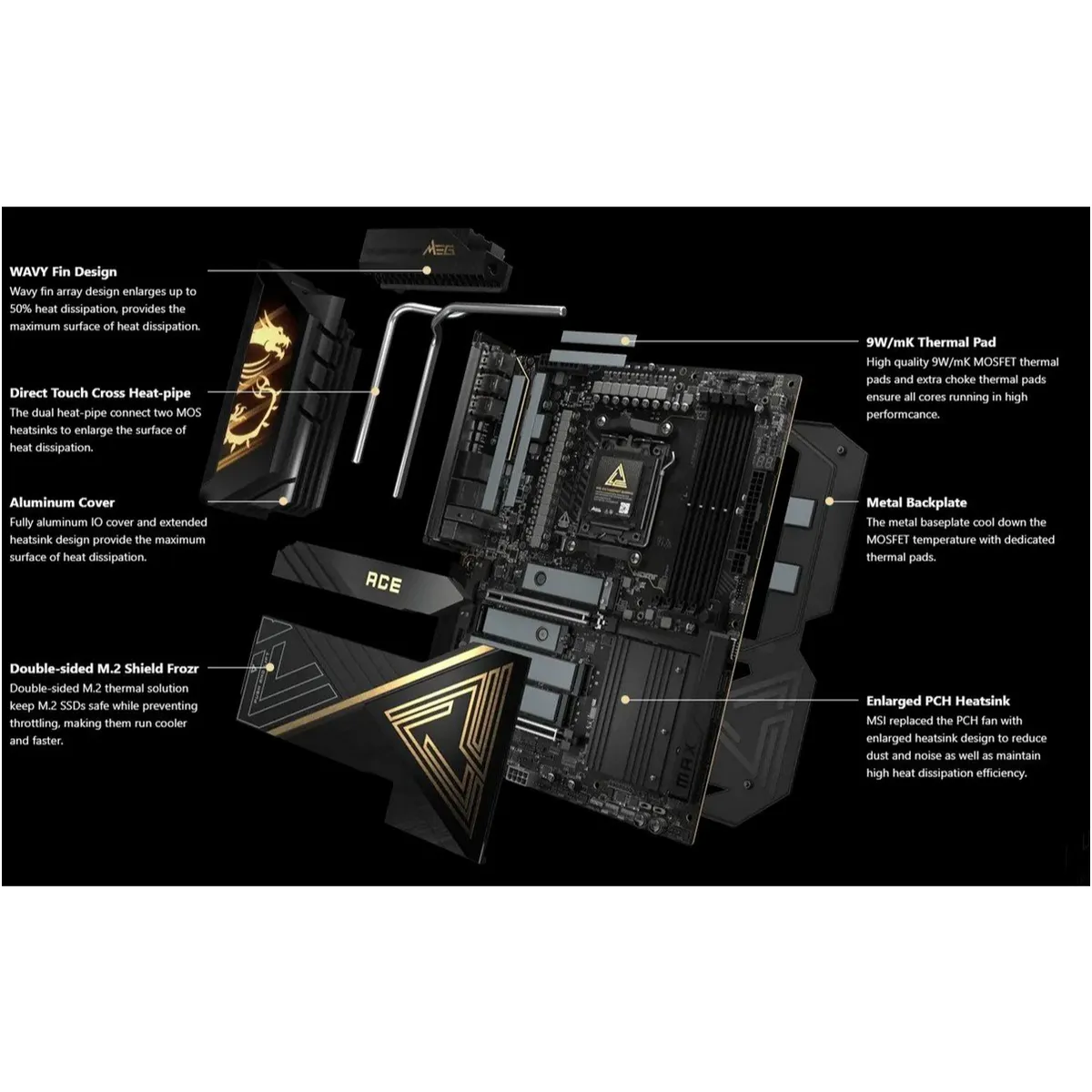 Материнська плата MSI MEG X870E Ace Max Socket AM5 - мініатюра 8