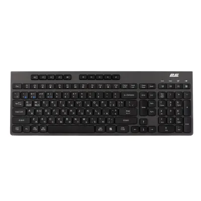 Клавіатура мембранна 2E KS280 120key, WL/BT, EN/UK/RU, silent, чорно-сіра - зображення 1