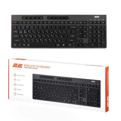 Клавіатура мембранна 2E KS280 120key, WL/BT, EN/UK/RU, silent, чорно-сіра - мініатюра 10