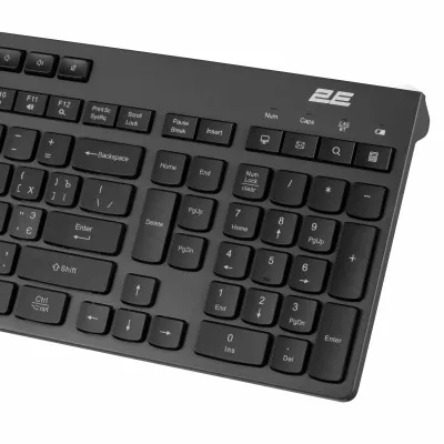 Клавіатура мембранна 2E KS280 120key, WL/BT, EN/UK/RU, silent, чорно-сіра - мініатюра 5