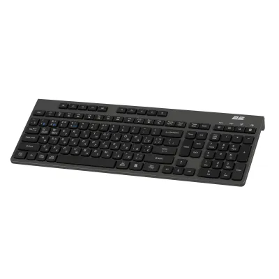 Клавіатура мембранна 2E KS280 120key, WL/BT, EN/UK/RU, silent, чорно-сіра - мініатюра 8
