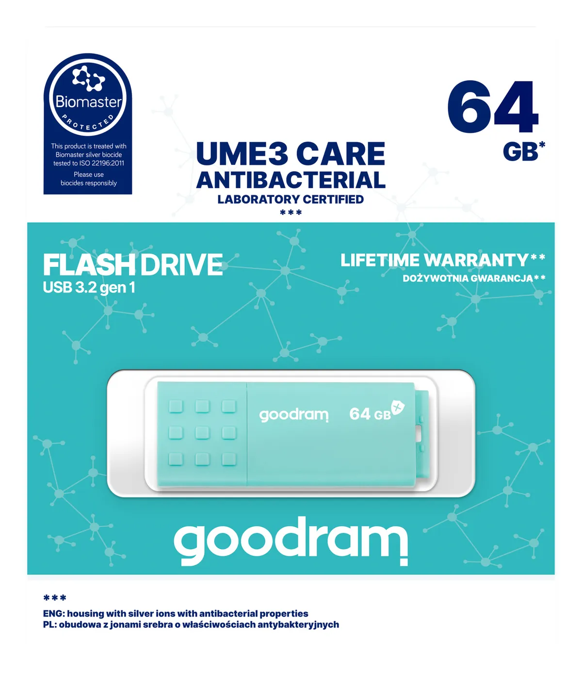 Флеш-накопичувач USB3.2 64GB Goodram UME3 Care Green (UME3-0640CRR11) - мініатюра 6