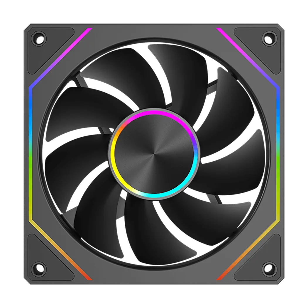 Вентилятор PCCOOLER FG120 ARGB BK чорний для корпусу 120x120x25мм, HB, 5V ARGB 3-pin - зображення 1